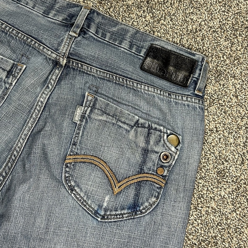 Levis Silver Tab Slim Fit Jeans Blue Denim Mens 34 Button Pockets 34x30 READ
